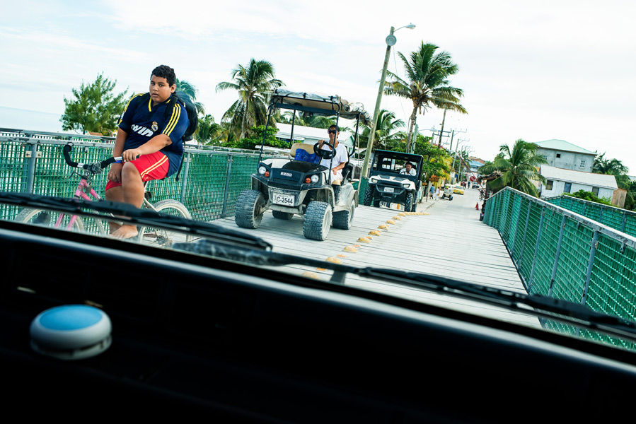 Local taxi ride. Ambergris Caye, Belize. Leonardo Melendez Photography.